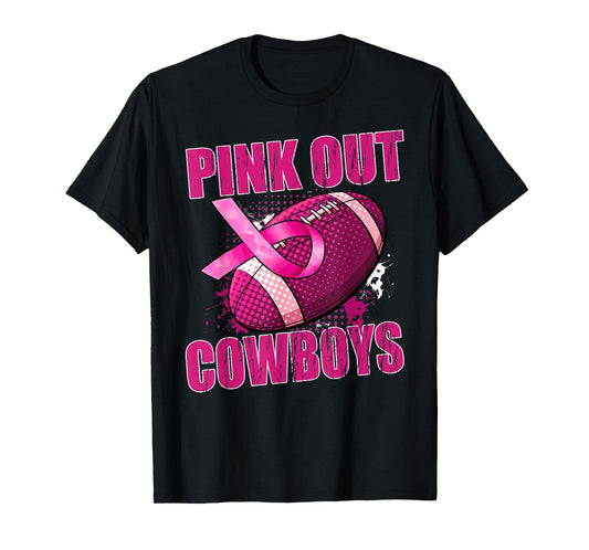 Cowboys Pink Out Football Tackle Breast Cancer T-Shirt
