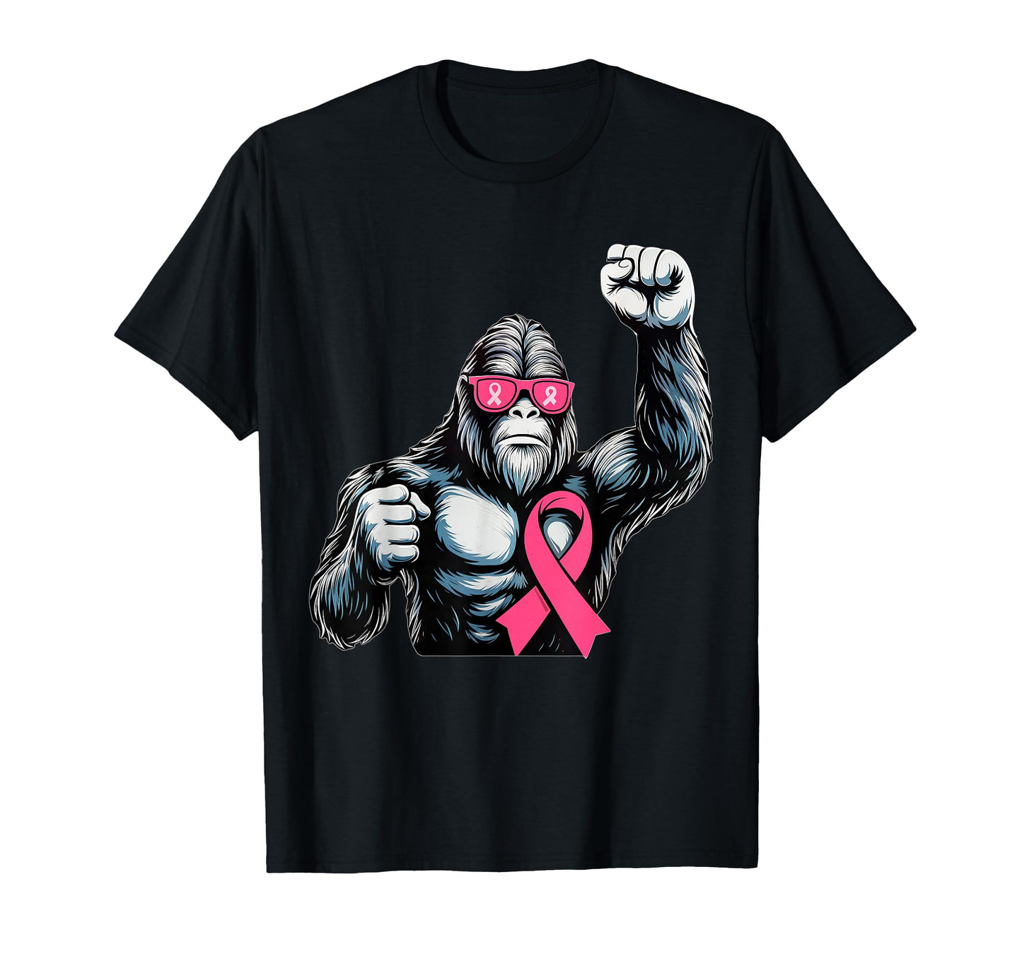 Bigfoot Pink Ribbon Breast Cancer Awareness Month Women Men T-Shirt