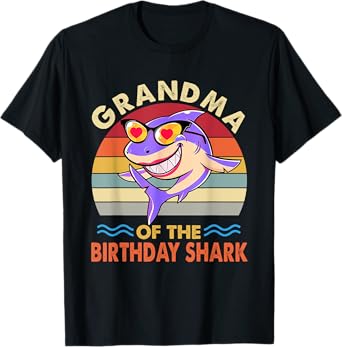 Grandma of the Shark Birthday Matching Family T-Shirt