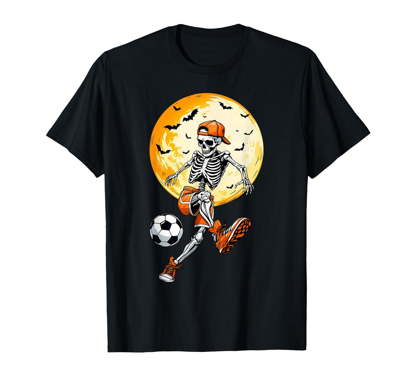 Funny Spooky Skeleton Soccer Tee | Boys & Kids Halloween T-Shirt