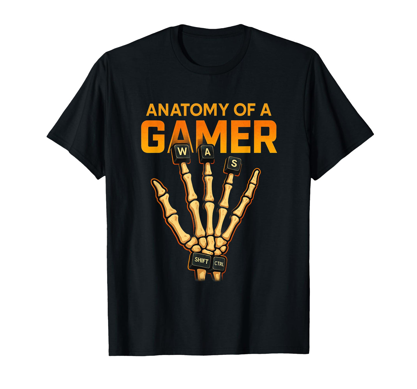 Skeleton Hand Anatomy of Gamer Halloween Gamer T-Shirt