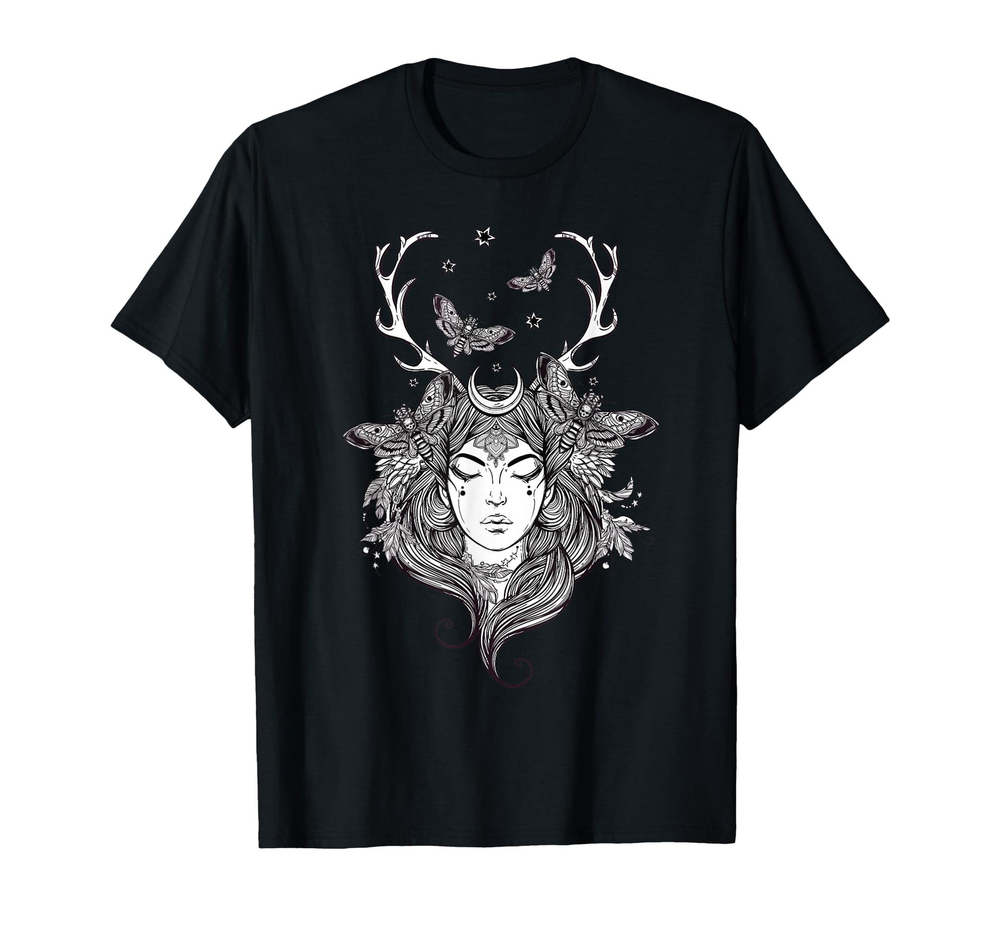 Hand Drawn Shaman Tshirt - Forest Fairy - Folklore Witch Tee T-Shirt