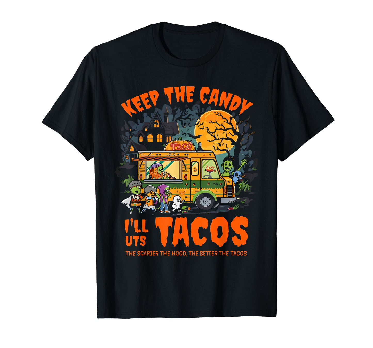 Keep The Candy I'll Take The Tacos, Halloween Ghost T-Shirt