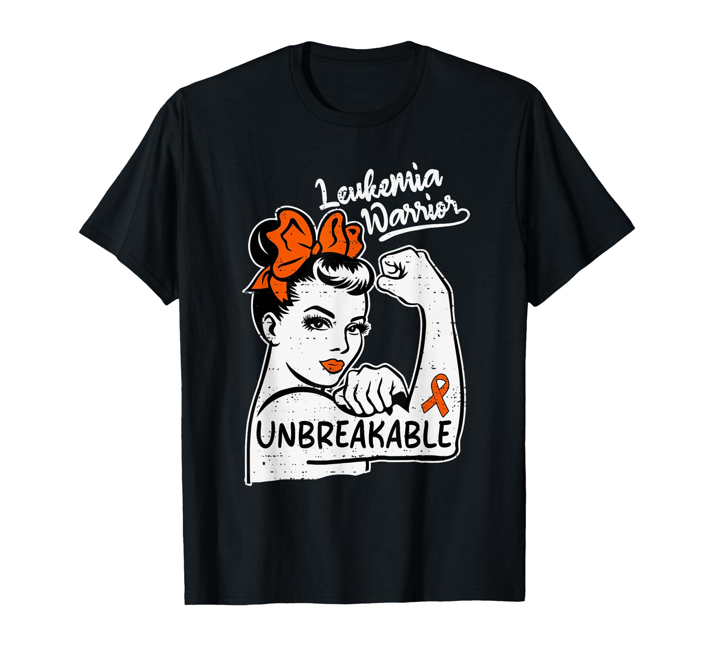 Womens Leukemia Awareness Warrior Ribbon Orange Support T-Shirt