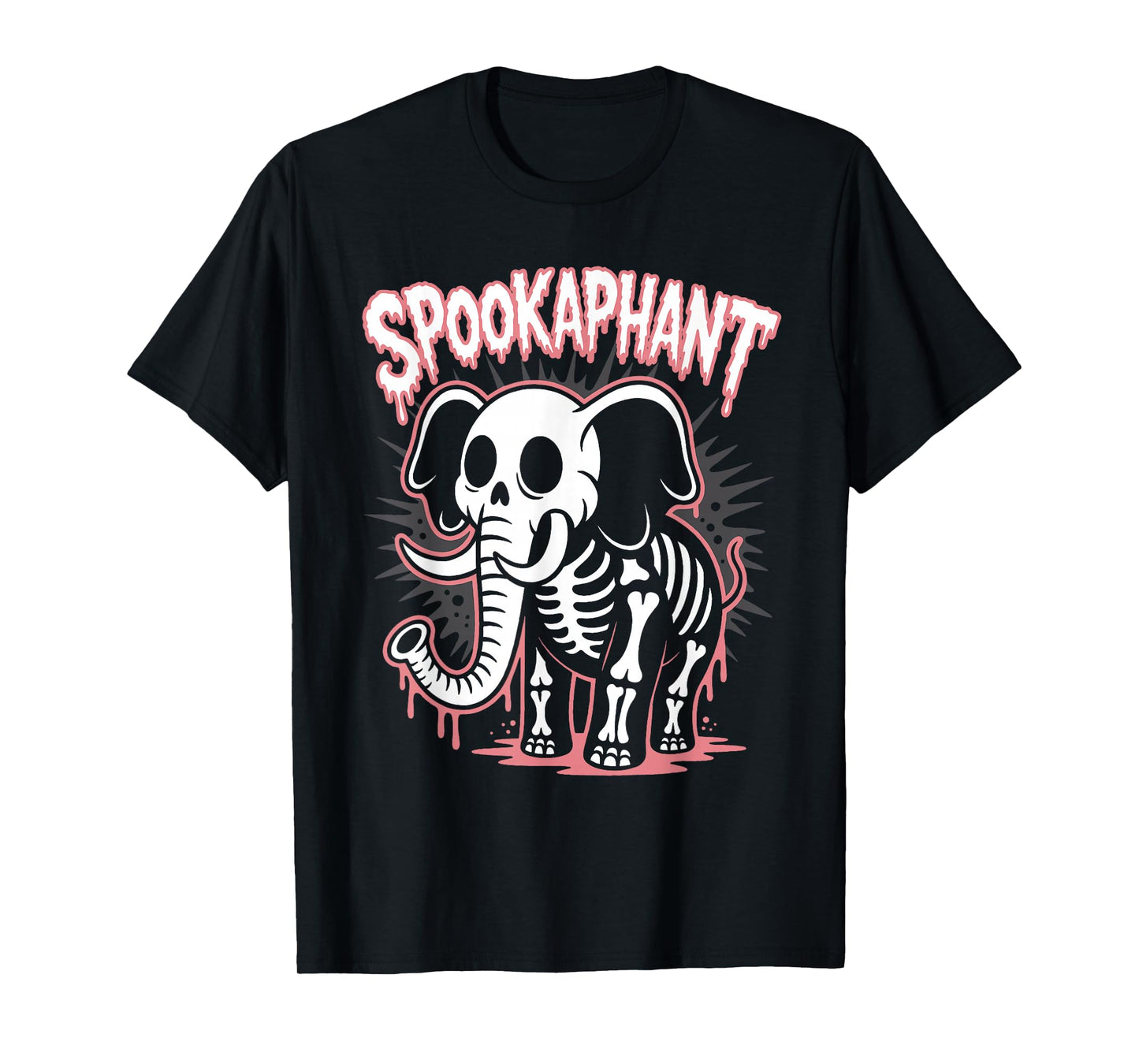 Spooky Elephant Skeleton Halloween T-Shirt
