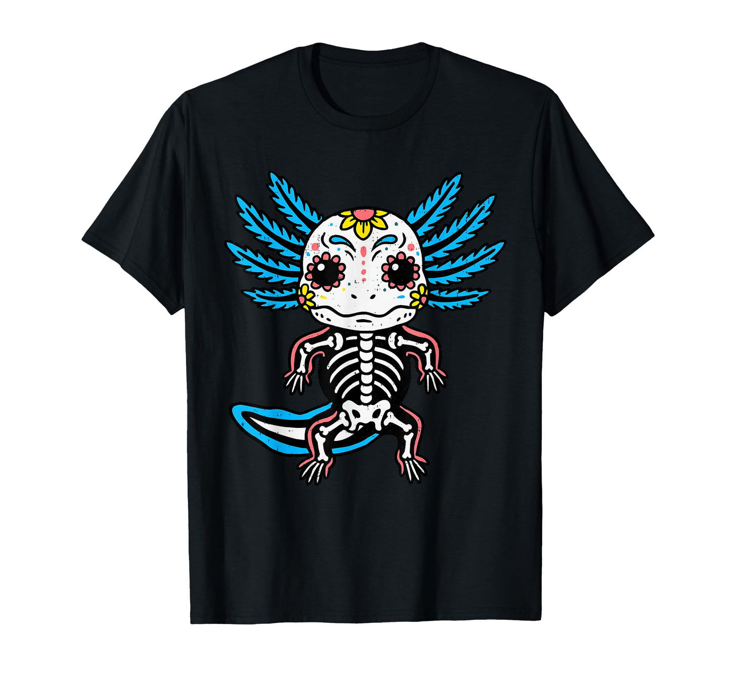 Skeleton Axolotl Halloween Costume Boys Teens Girls Kids T-Shirt