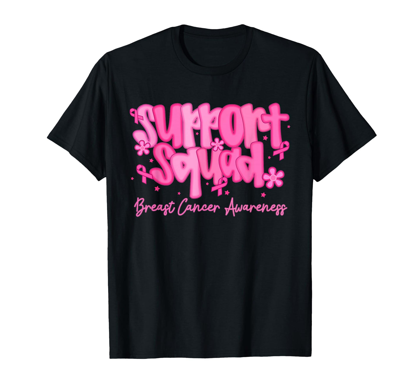 Groovy Support Squad Breast Cancer Awareness Men Women Kids T-Shirt