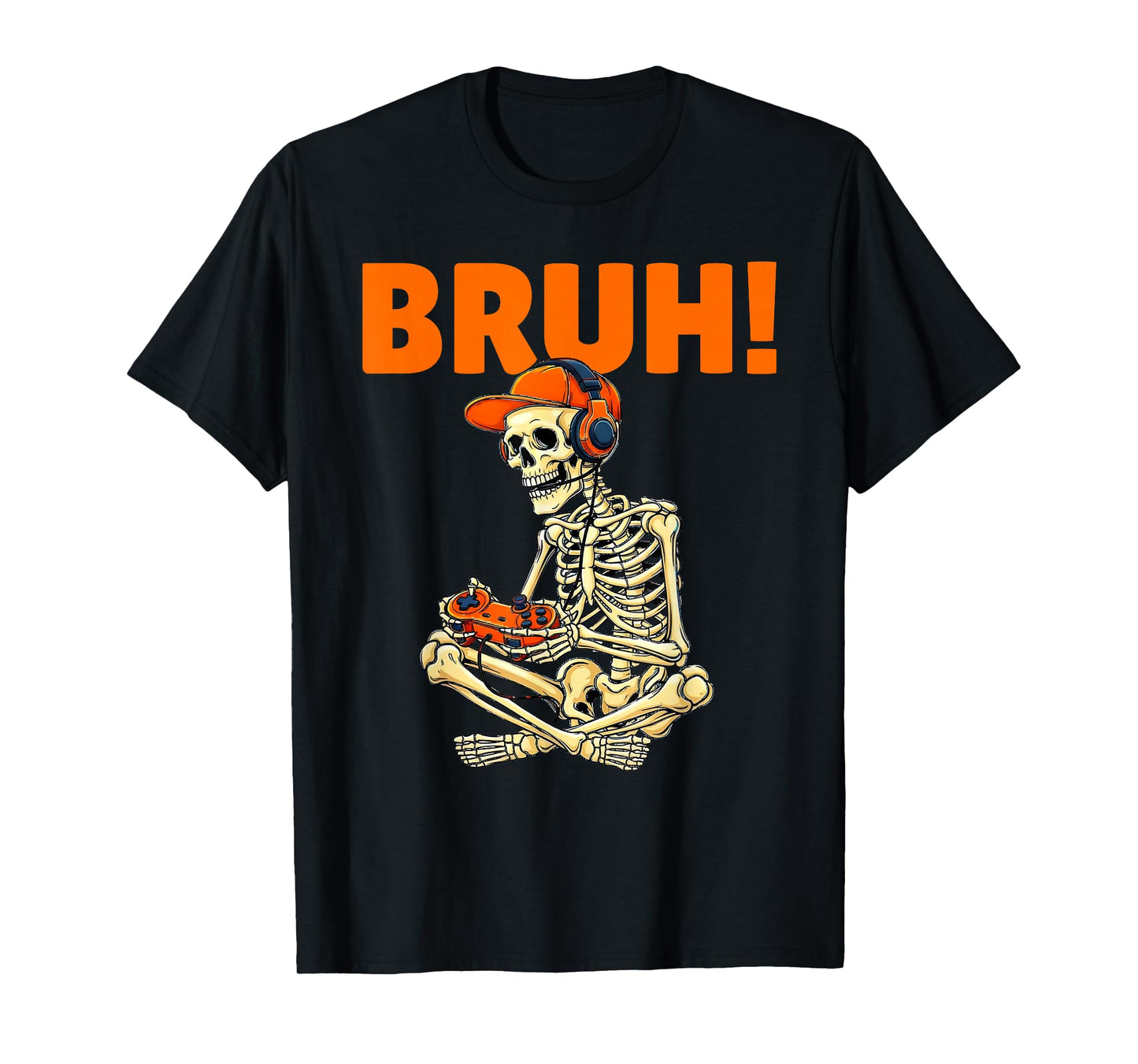 Funny Halloween Skeleton Gamer Video Gaming Boys Men Kids T-Shirt