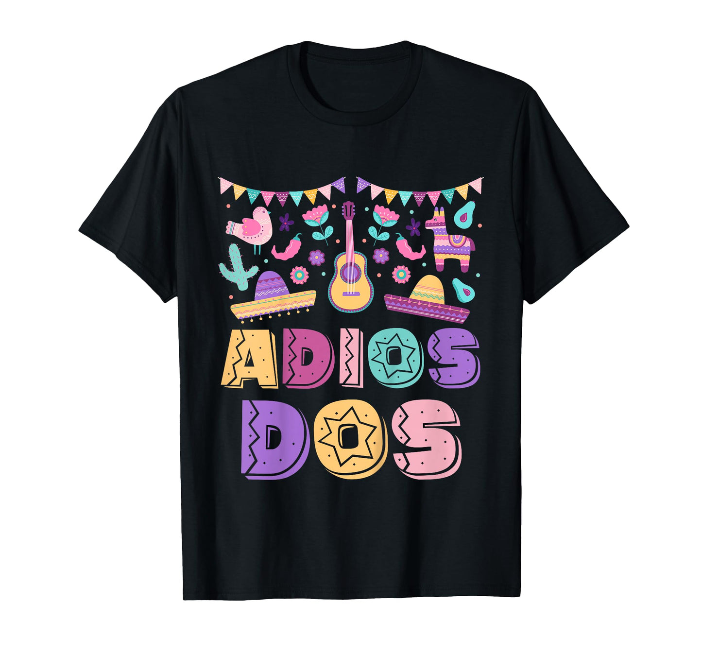 Adios Dos 3 Year Old 3rd Birthday Girl Boy Kid Mexican Theme T-Shirt