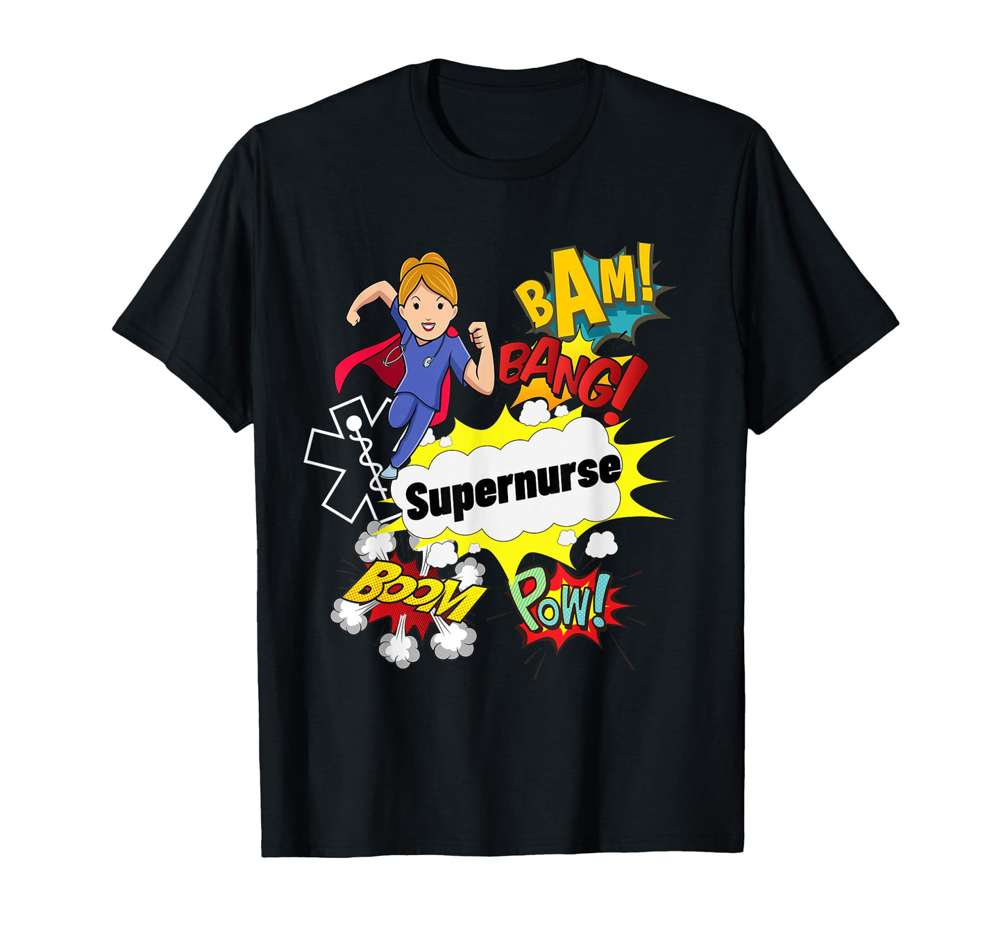 Supernurse Comic Superhero Style RN Woman Nursing Gift T-Shirt