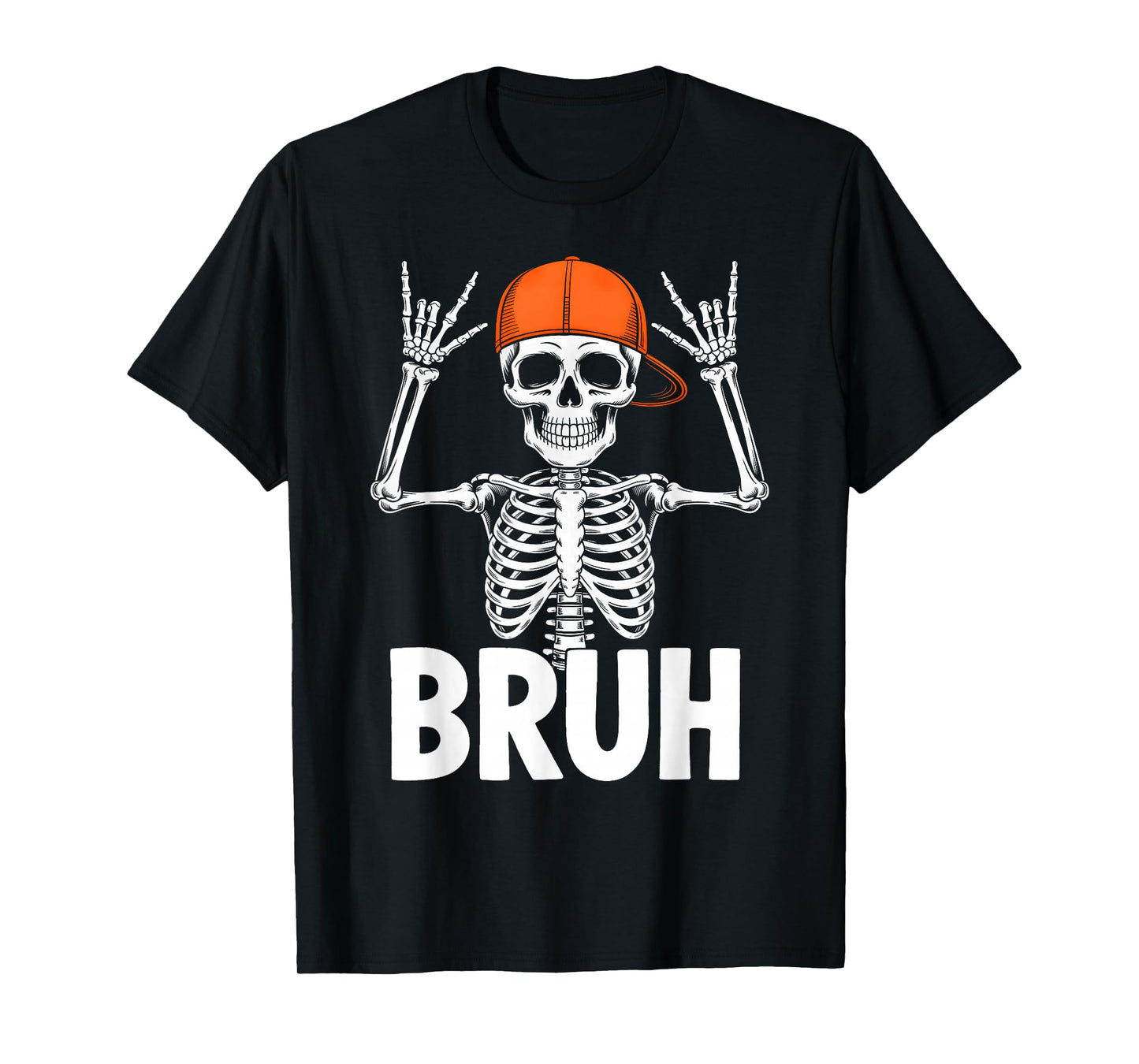 Bruh Rock Skeleton Rocker Halloween Costume Boys Men Kids T-Shirt