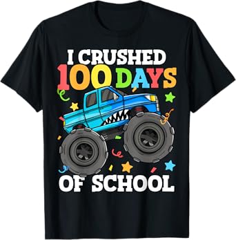 100 Days of School Monster Truck 100th Day of School Boys T-Shirt