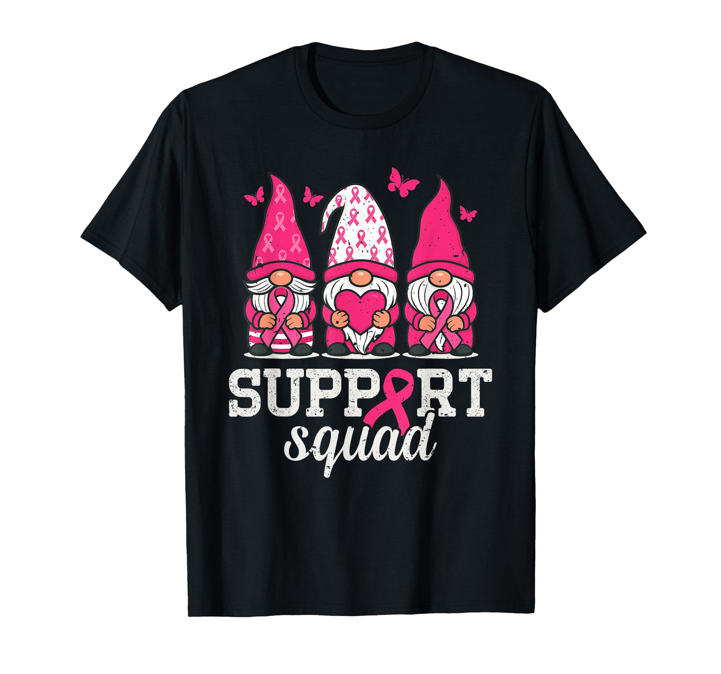 Gnomes Breast Cancer Awareness Support Squad Women Men Kids T-Shirt