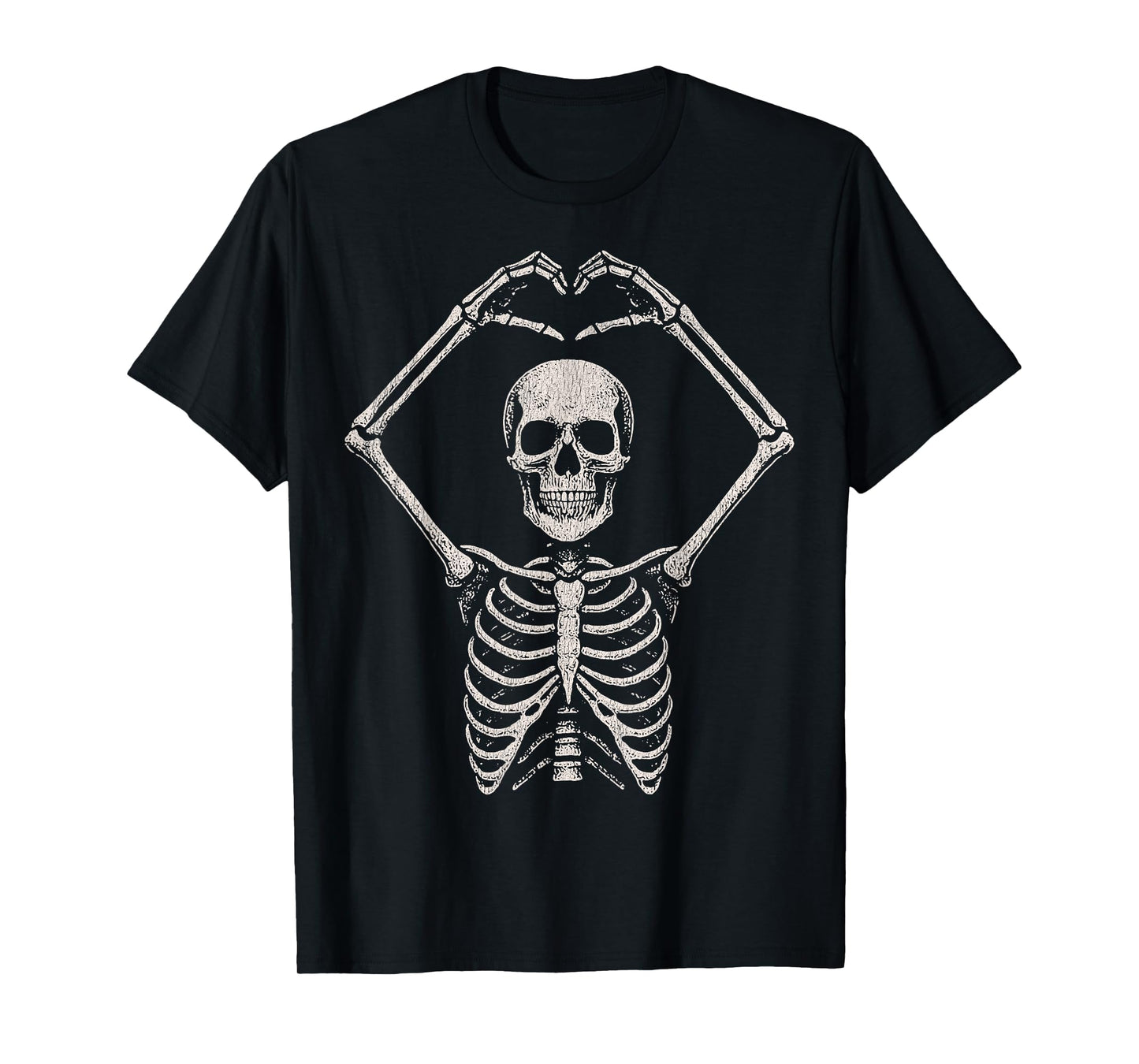 Vintage Skeleton Heart Funny Cute Halloween Retro Men Women T-Shirt