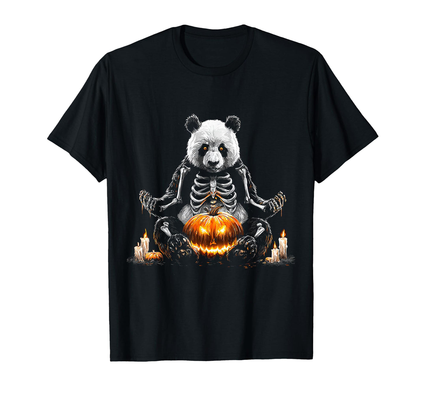 Halloween Panda Skeleton Pumpkin Vampire Animal Halloween T-Shirt