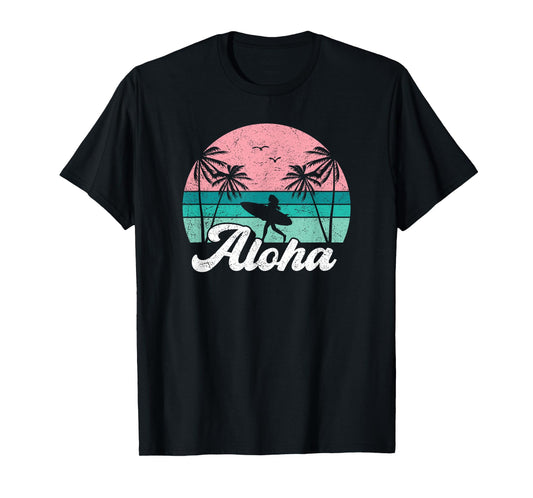 Aloha Surfer Girl Hawaii Vintage Hawaiian Surfing Surf Cute T-Shirt