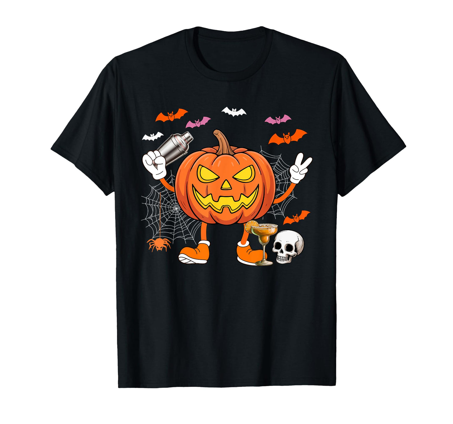 Bartender Job Horror Carved Pumpkin Halloween Costume Team T-Shirt