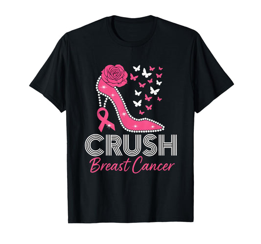 Crush Breast Cancer Awareness Bling Pink Ribbon Women's T-Shirt