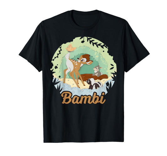 Disney Bambi Thumper And Flower Paper Cut Portrait T-Shirt