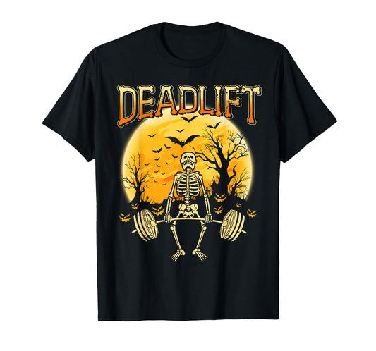 Deadlift - Gifts Halloween Skeleton Funny T-Shirt