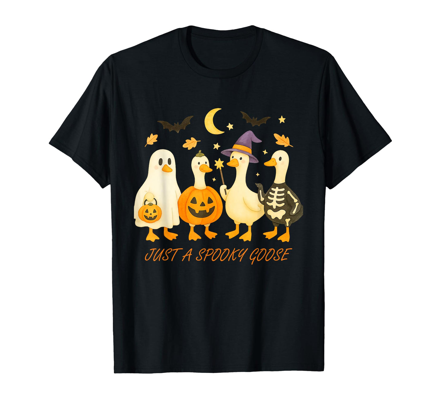 Just A Spooky Goose Halloween Silly Goose Funny Halloween T-Shirt