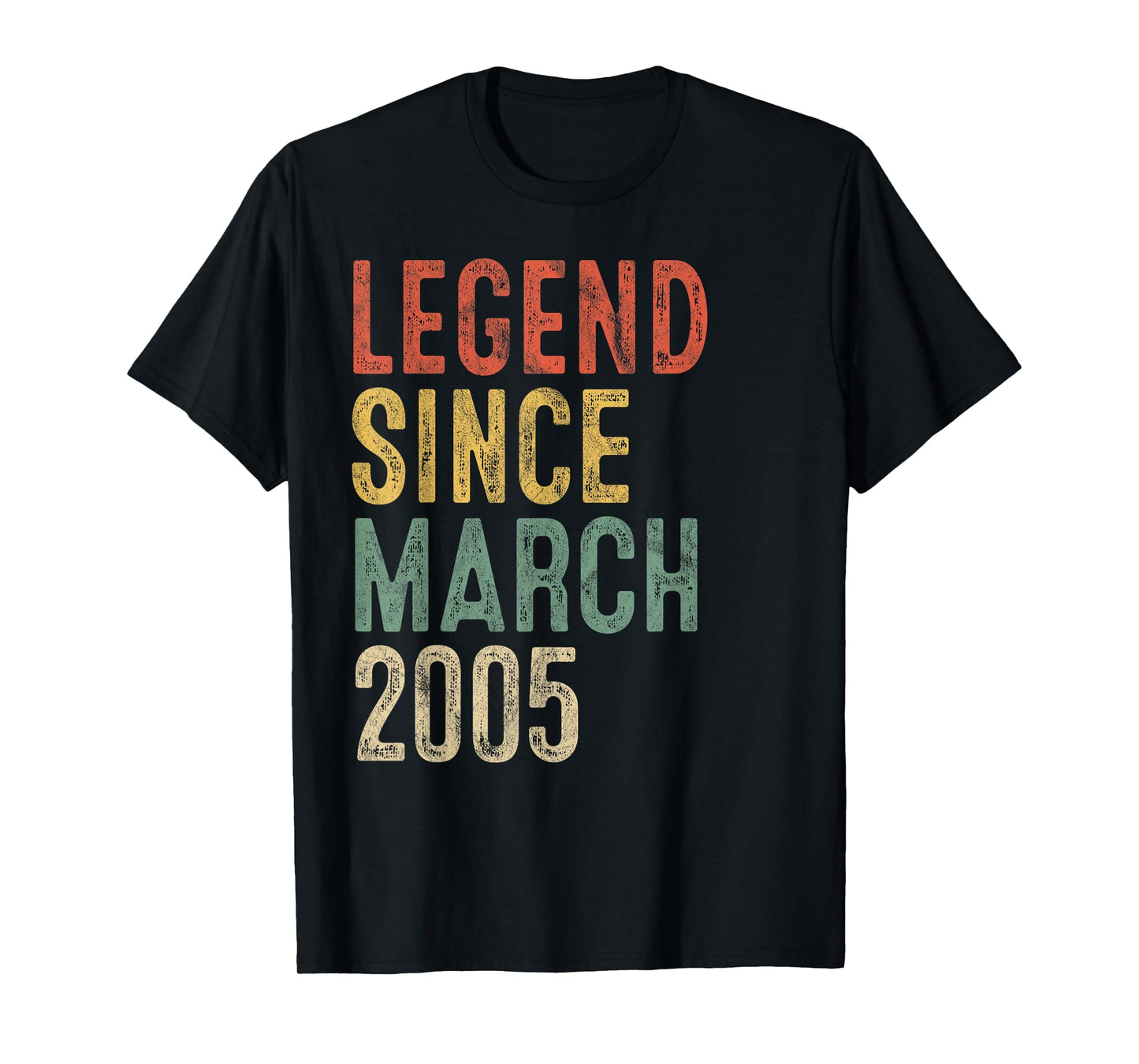 Legend March 2005 21st Birthday Men Women 21 Year Old T-Shirt - T-Shirt | Black