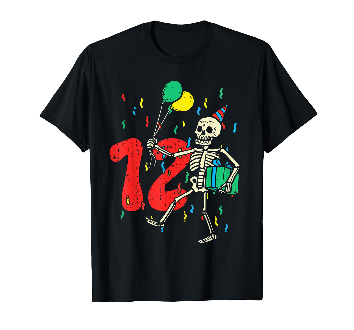 My 12th Birthday Skeleton Halloween 12 Year Old Funny Gift T-Shirt