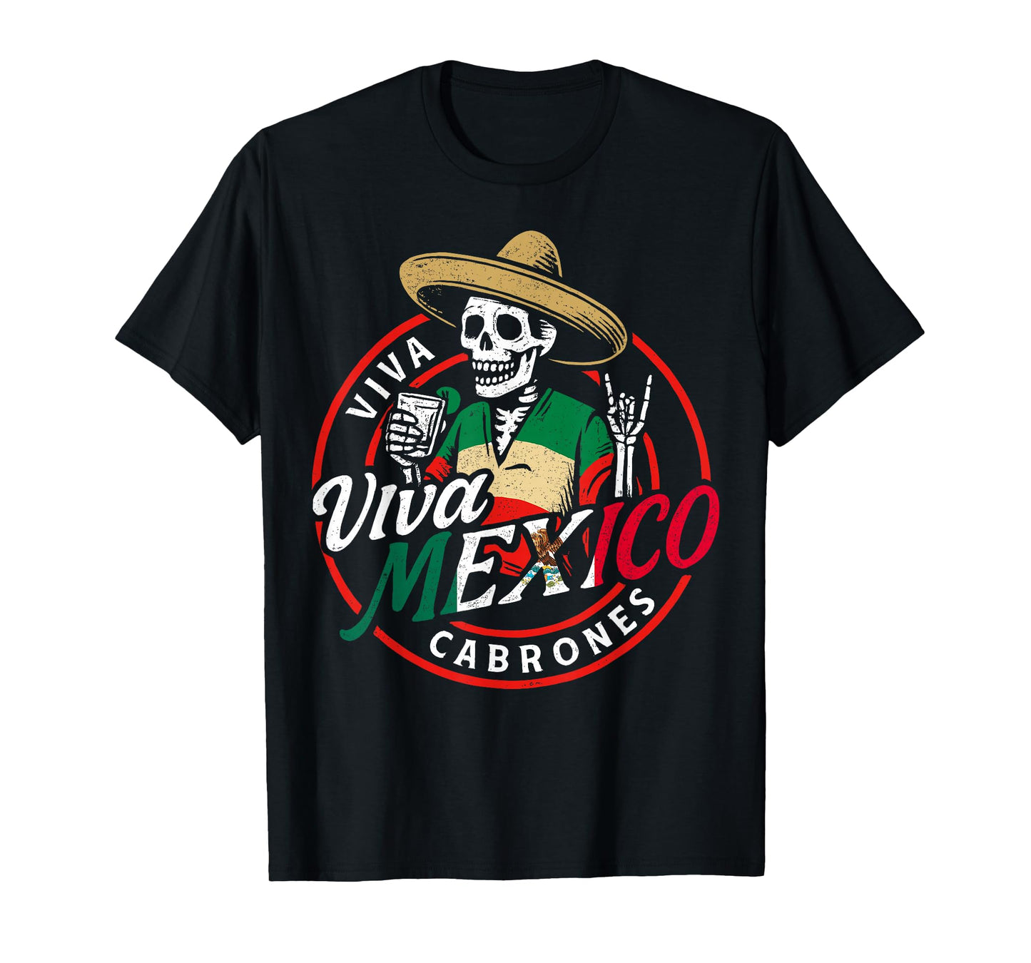 Viva Mexico Shirts Funny Skeleton Men Women Independence Day T-Shirt