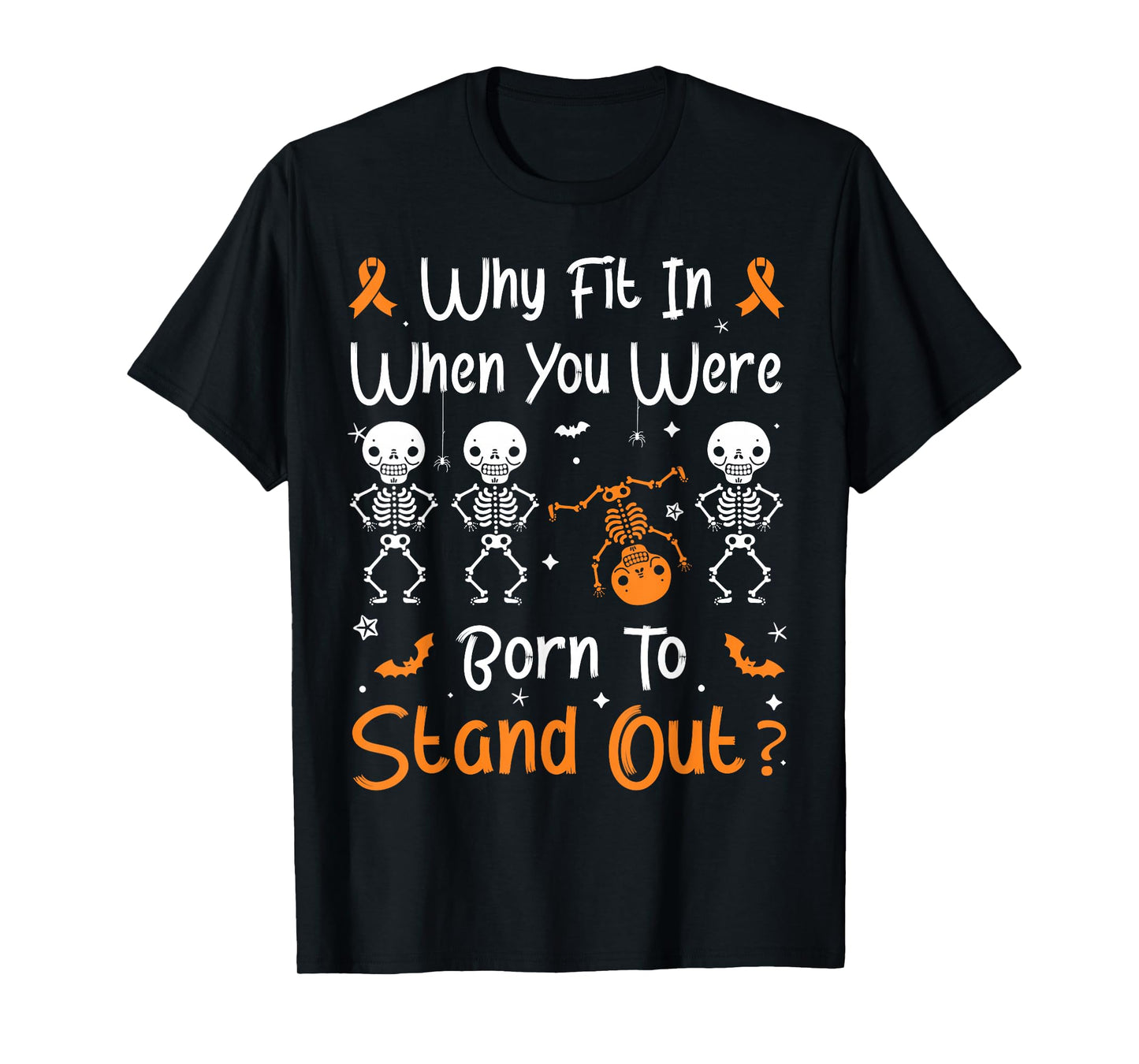ADHD Halloween Skeleton Graphic Mental Health Awareness Kids T-Shirt