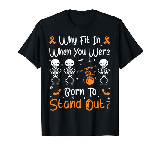 ADHD Halloween Skeleton Graphic Mental Health Awareness Kids T-Shirt