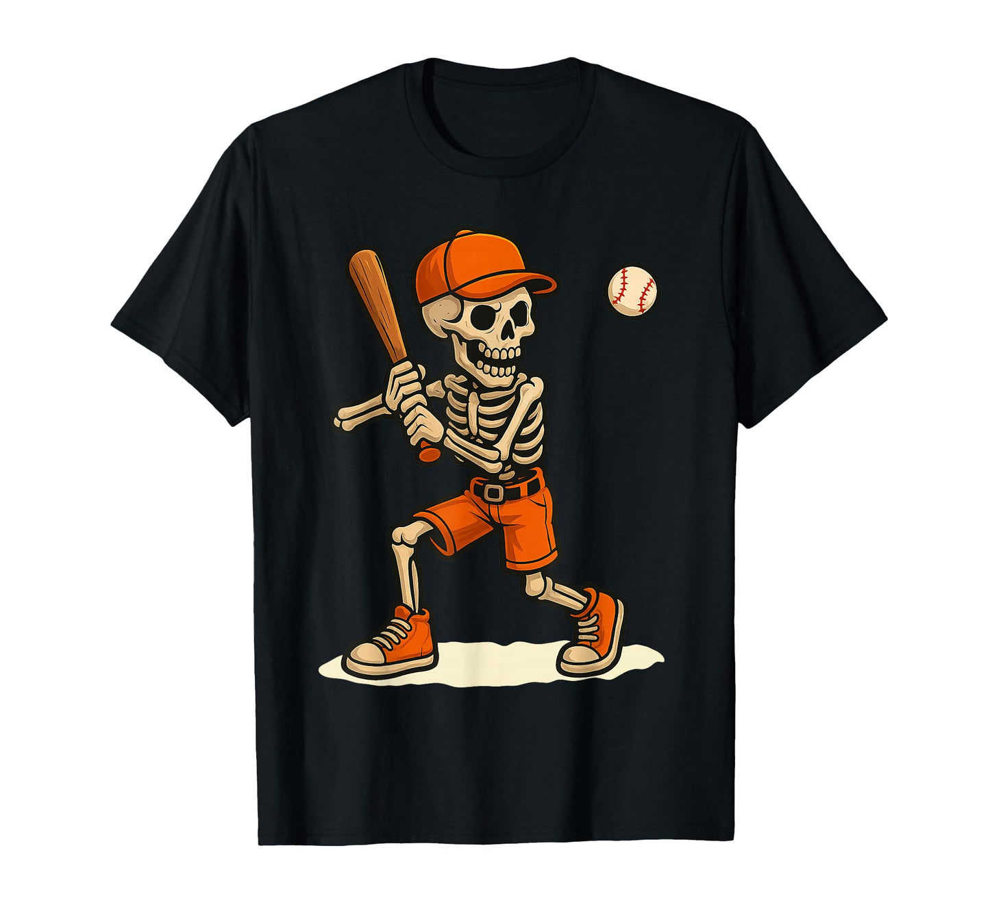 Funny Skeleton Baseball Halloween Costume for Boys Men Kids T-Shirt