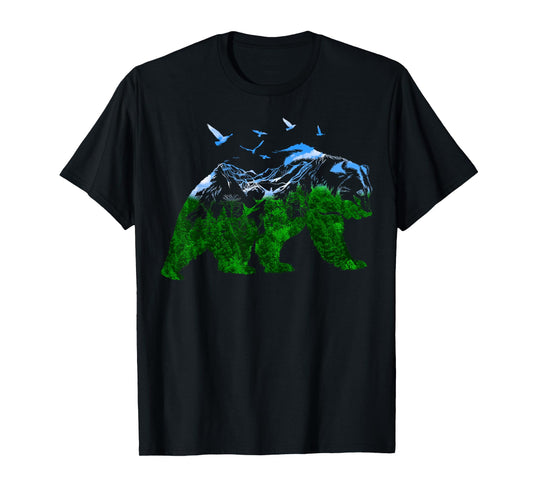 Bear Nature Outdoor Mountains Forest Trees Bear Wildlife T-Shirt