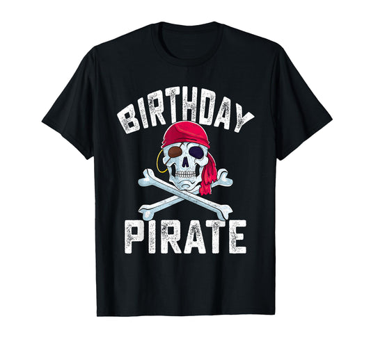 Birthday Pirate Crossbones Skull Family Halloween Themed T-Shirt