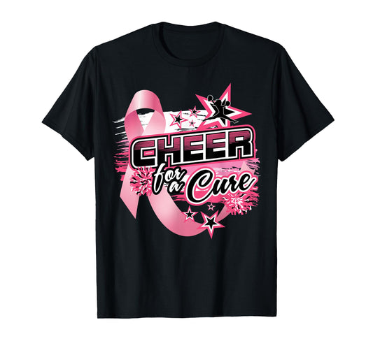 Cheer Breast Cancer Awareness Pink Ribbon Cheerleader T-Shirt