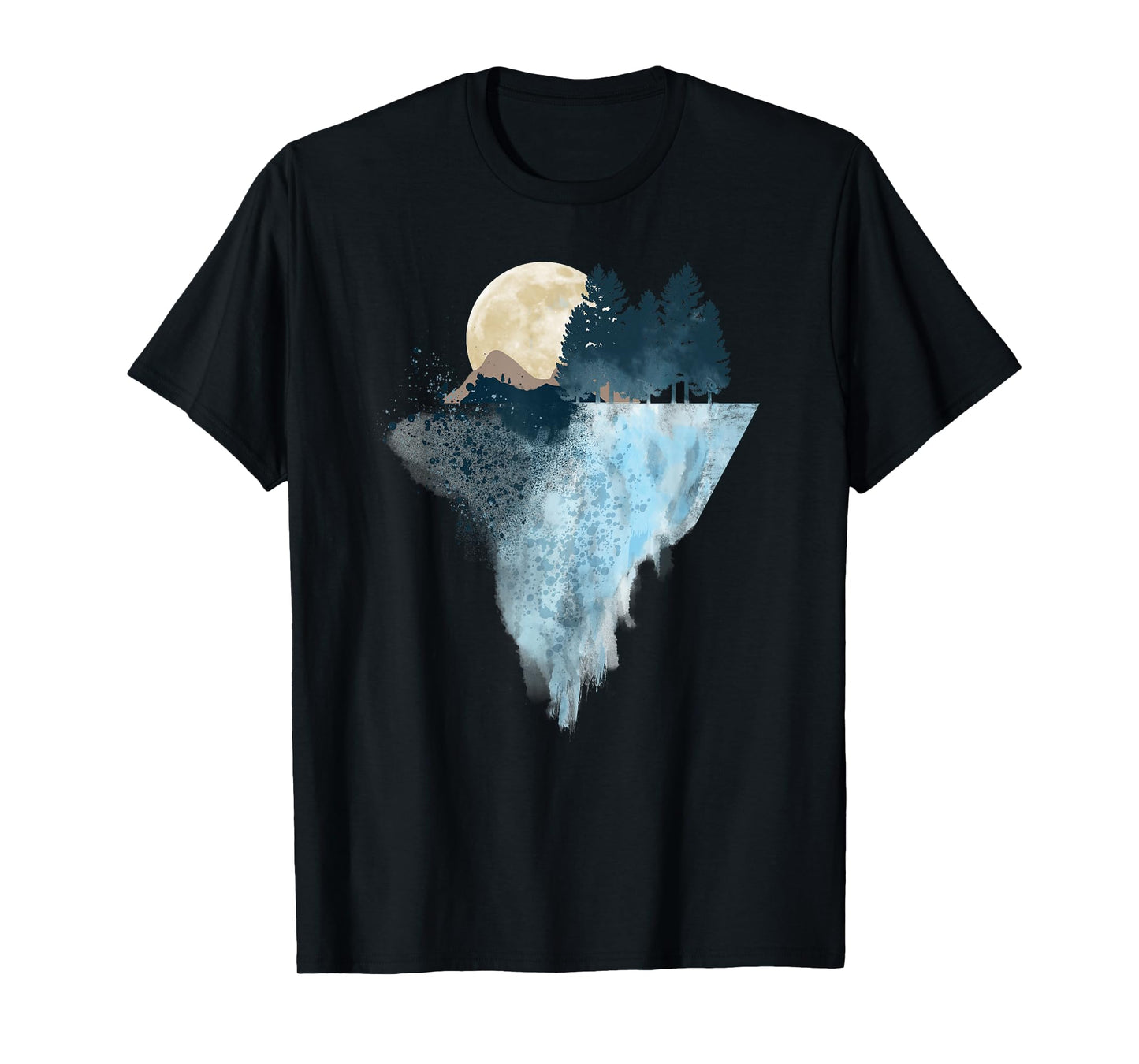 Geometric Mountain Tee Outdoor Hiking Colored Geometry Art T-Shirt