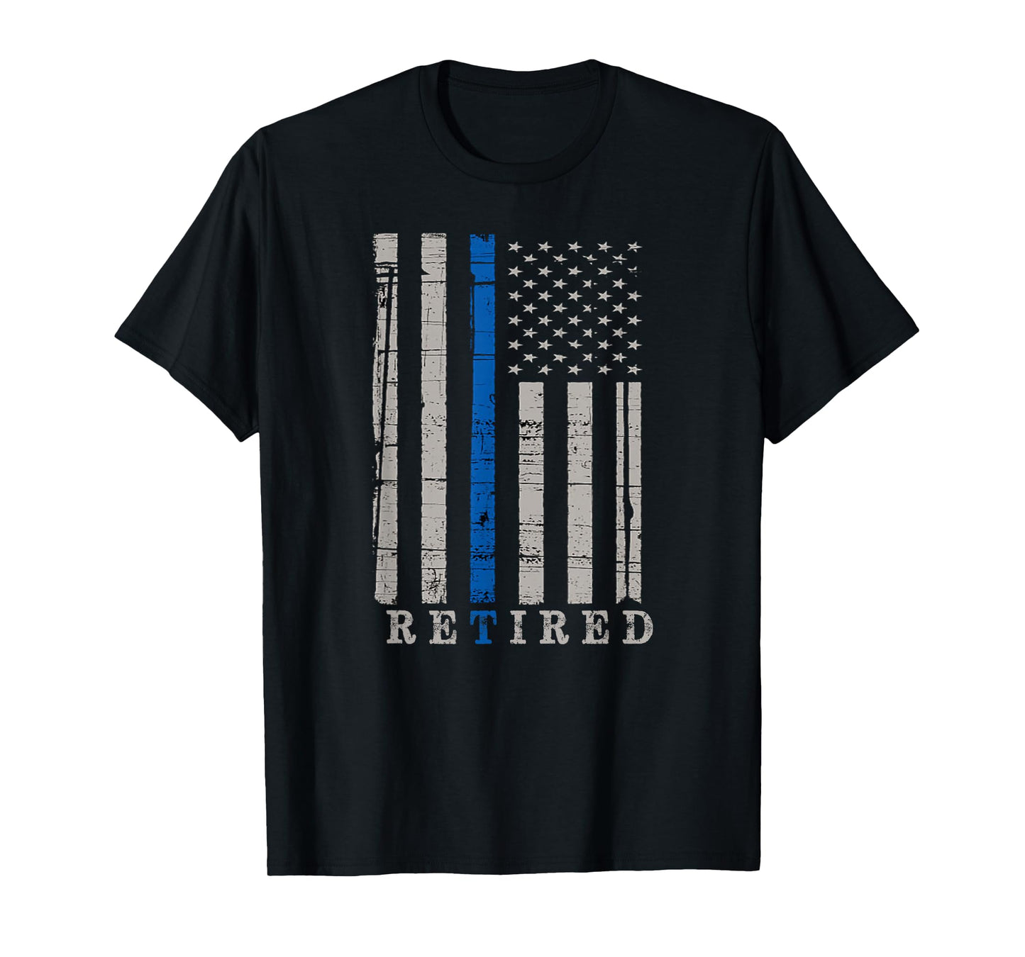 Retired Police Officer Thin Blue Line Flag Retirement T-Shirt