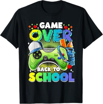 Back To School For Men, Boys, Kids Game Over Back To School T-Shirt
