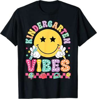 Kindergarten Vibes Smile Face Back to School Kinder Girl Kid T-Shirt