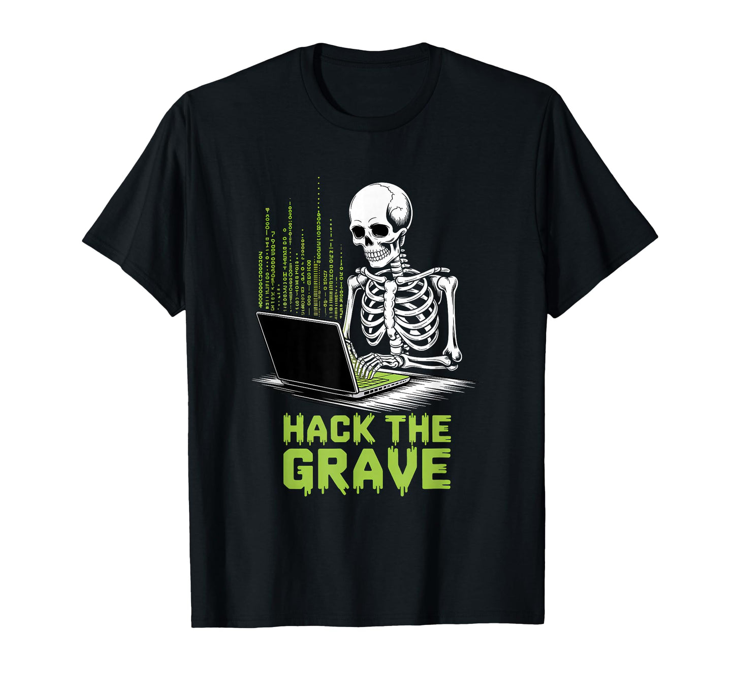 Skeleton Hacker Funny Tech Geek Halloween T-Shirt