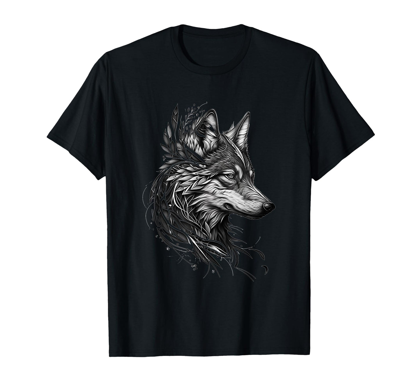 Wolf Abstract Tribe Ethnic Wolf Face Wolves Wolf Lover T-Shirt