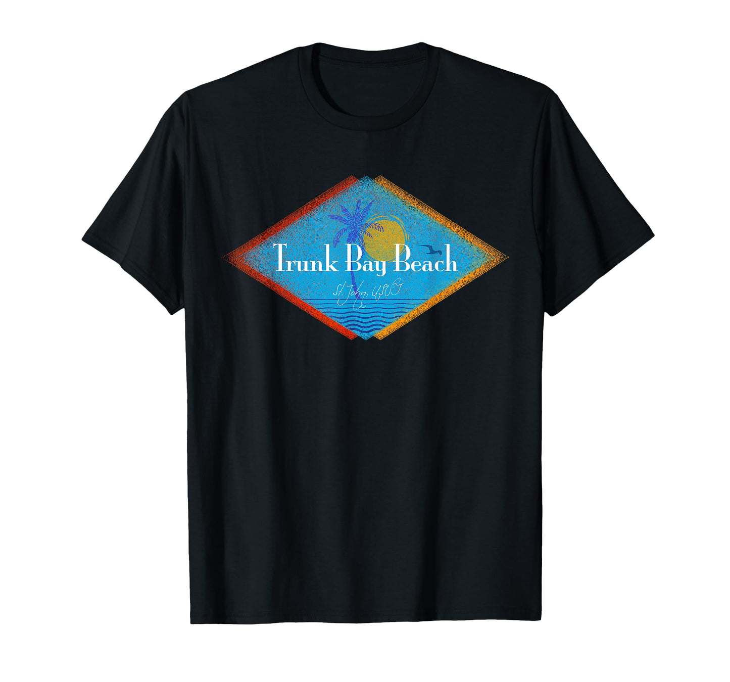 Trunk Bay Beach St John USVI Mid Century Modern Vintage T-Shirt for Men Women Kids