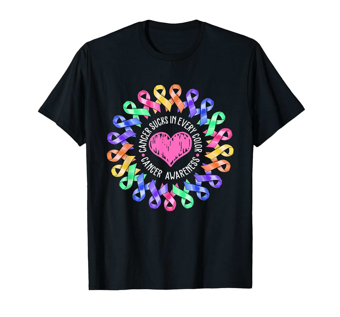 Cancer Sucks In Every Color Fighter Breast Cancer Awareness T-Shirt