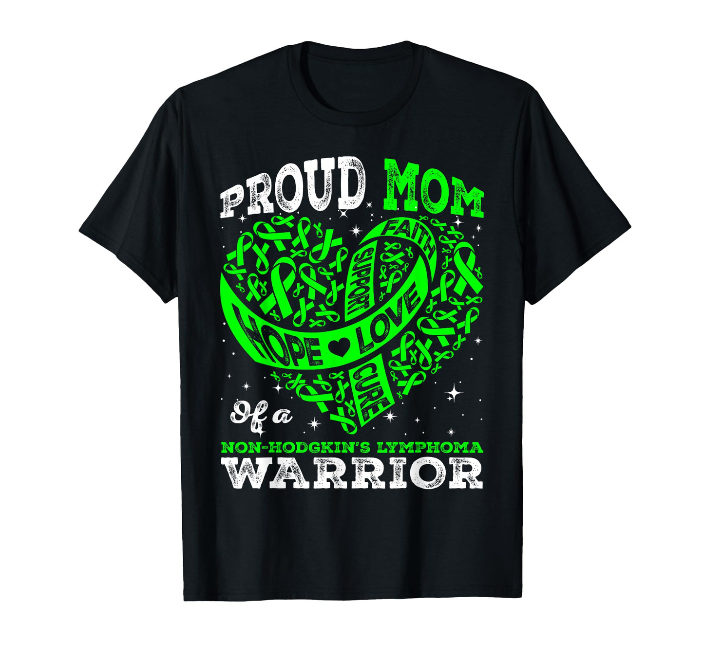 Proud Mom Of A Non-Hodgkin's Lymphoma Warrior Ribbon Heart T-Shirt