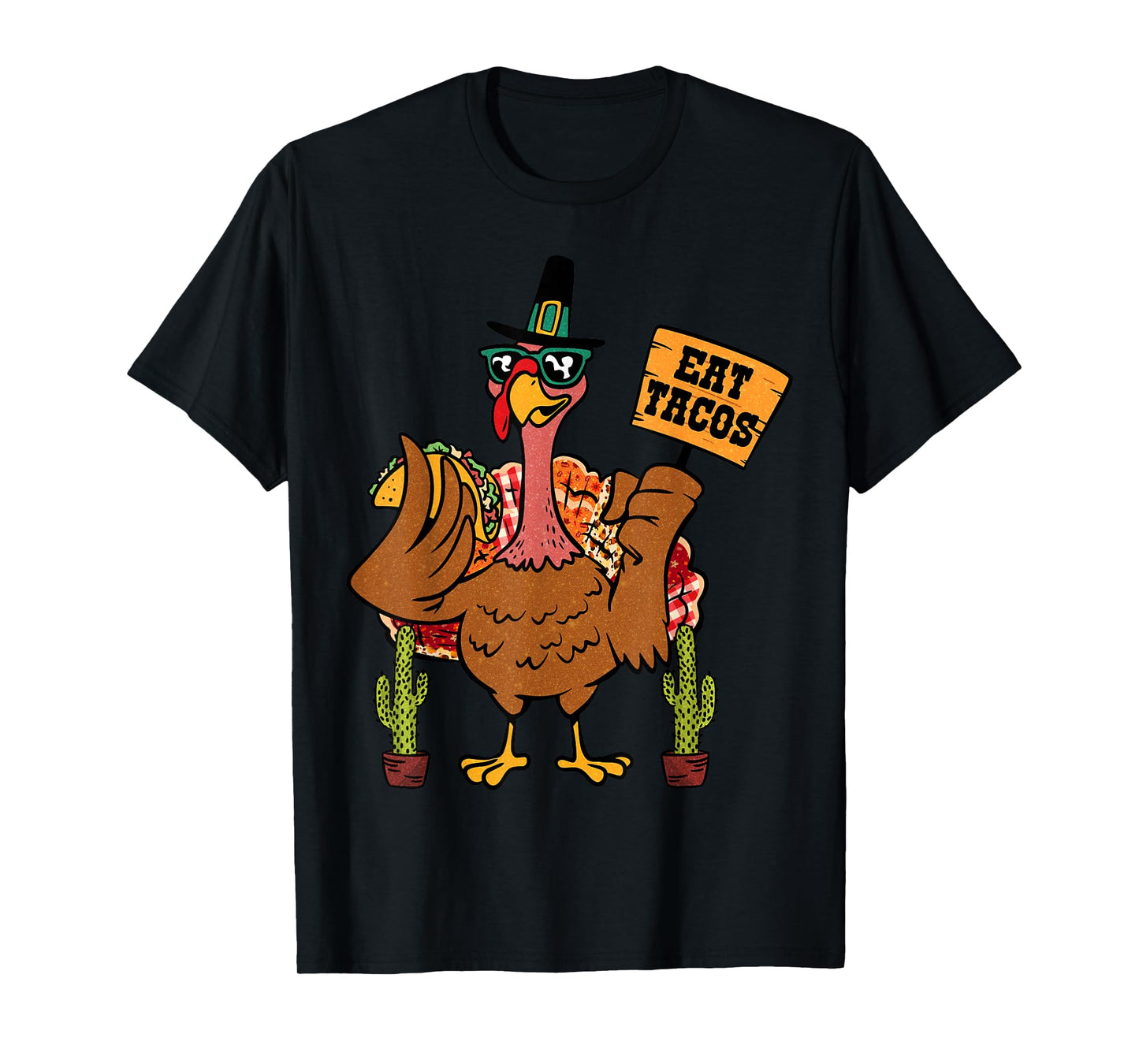 Funny Thanksgiving Eat Tacos Mexican Men Boys Women T-Shirt