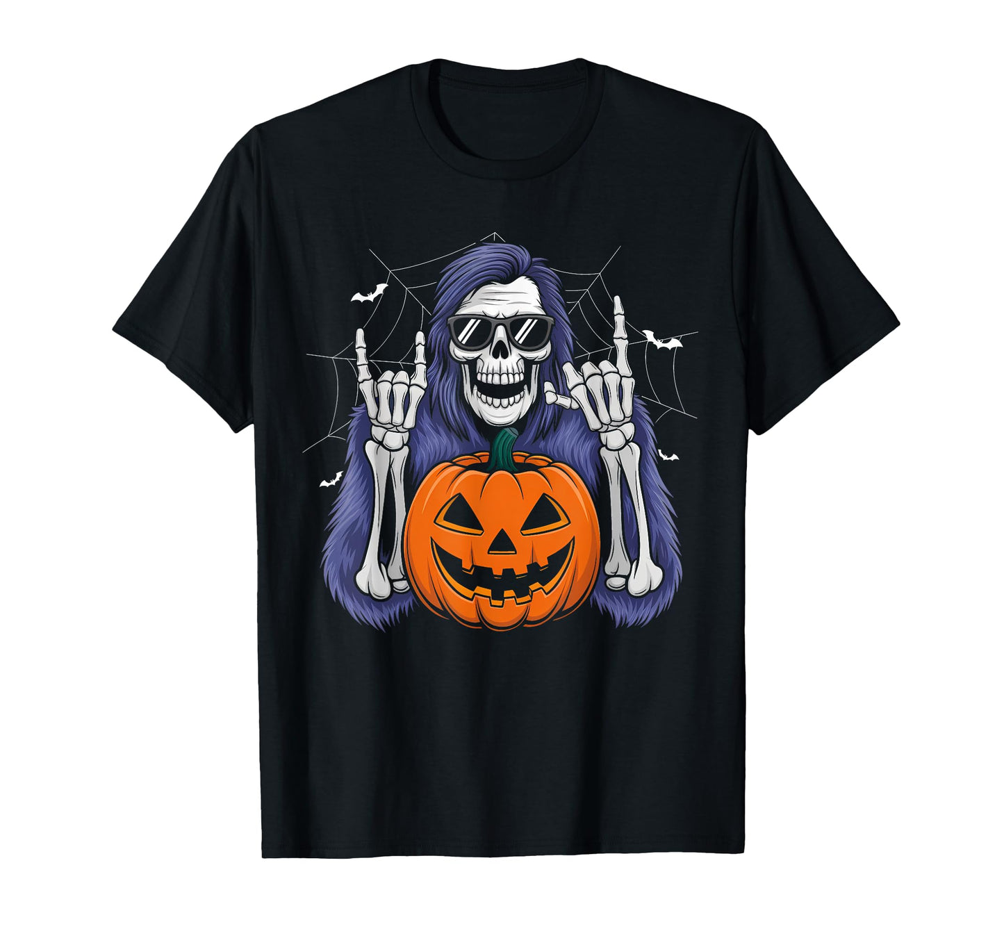 Funny Spooky Bigfoot Jack O Lantern Skeleton Halloween Men T-Shirt