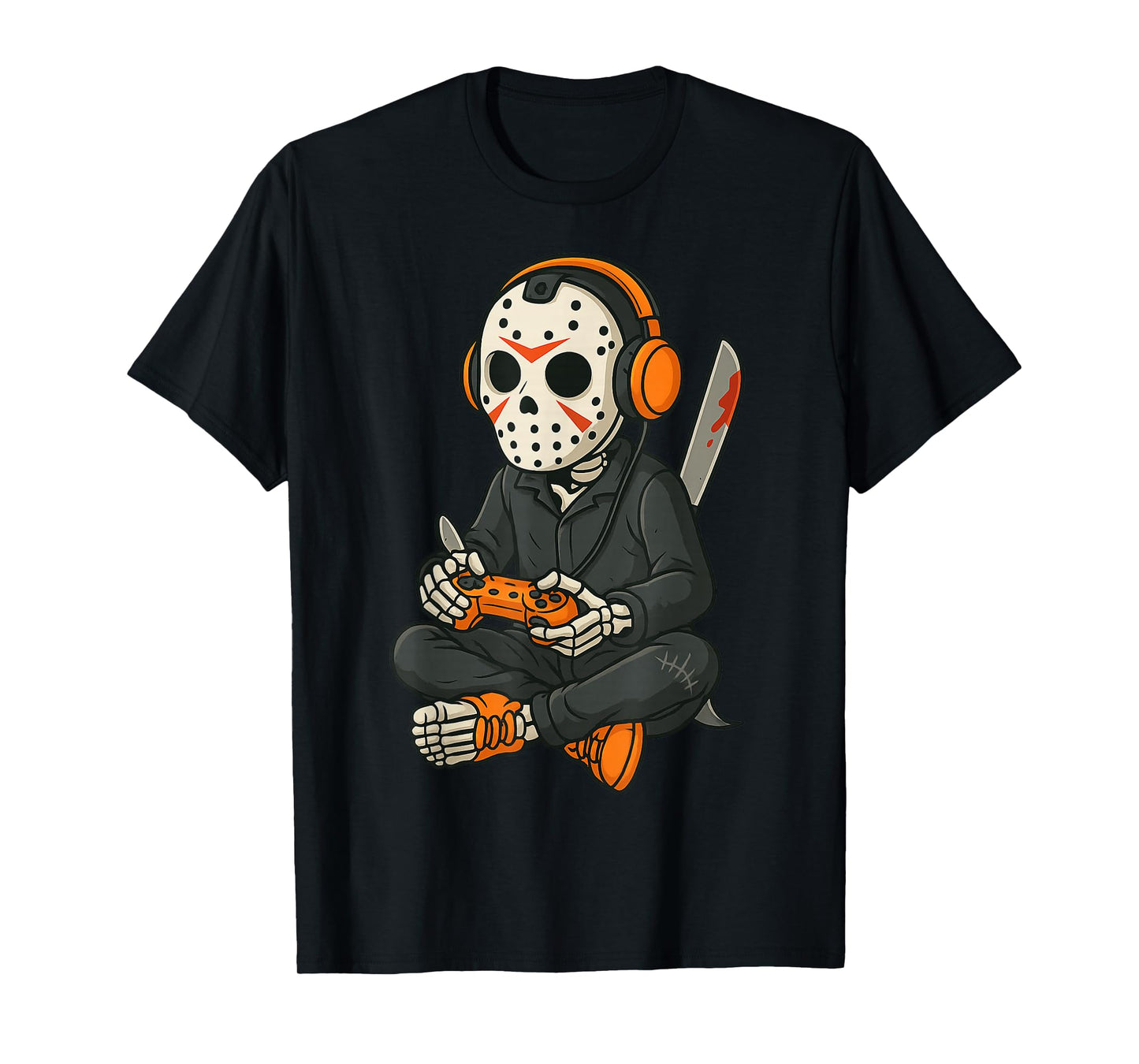 Halloween Skeleton Gamer Video Gaming Funny Skeleton Gaming T-Shirt
