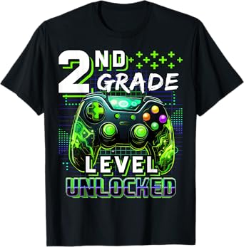 Back to School 2nd Grade Boys Gamer First Day School Level T-Shirt