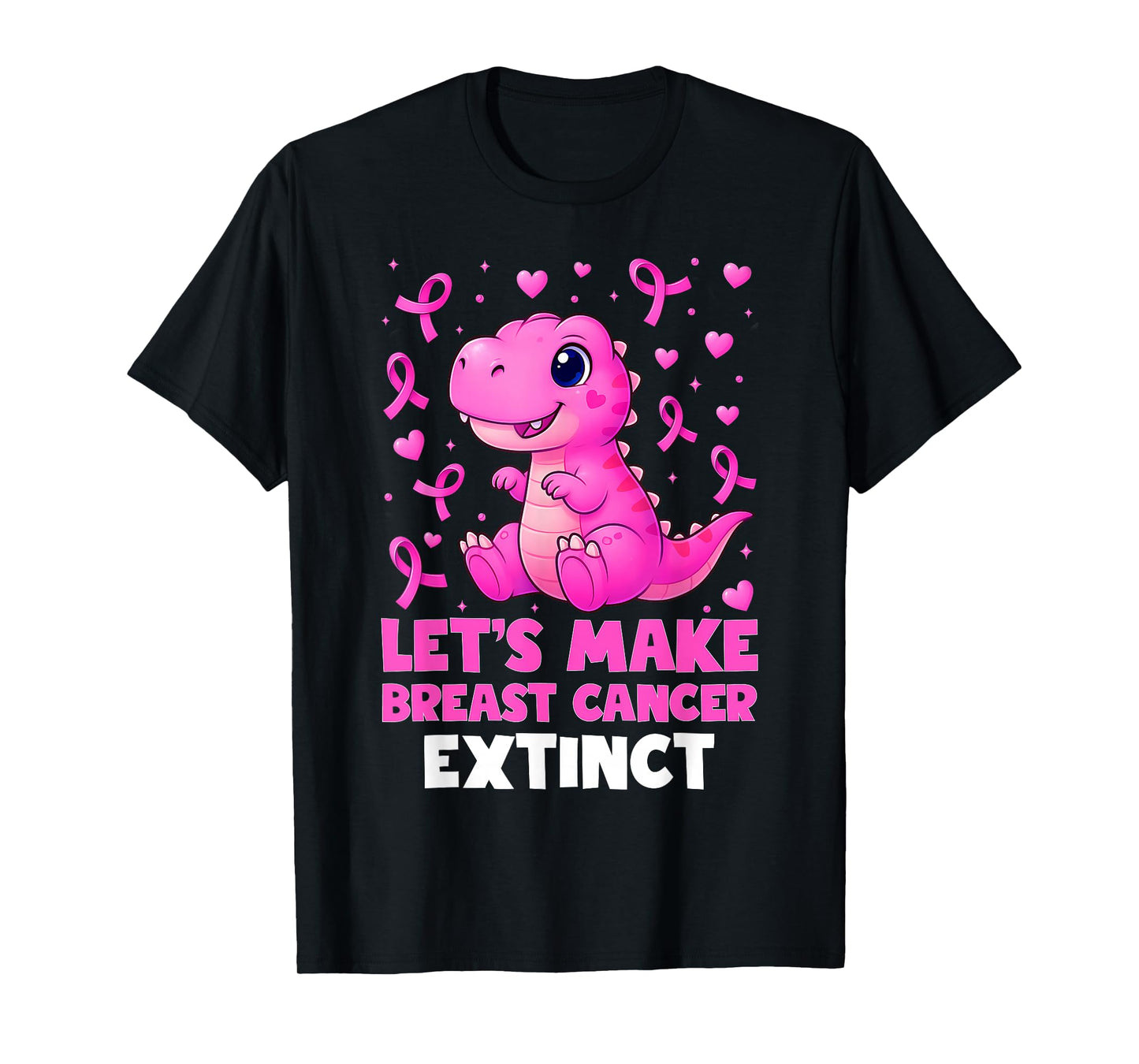 Lets Make Breast Cancer Extinct Pink Dinosaur Kids Boys Girl T-Shirt