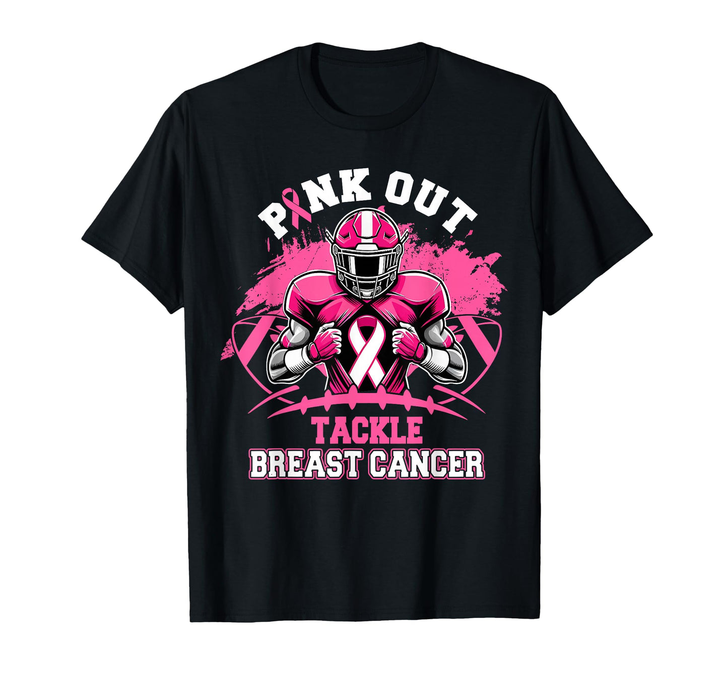 Pink Out Tackle Breast Cancer Awareness American Football T-Shirt