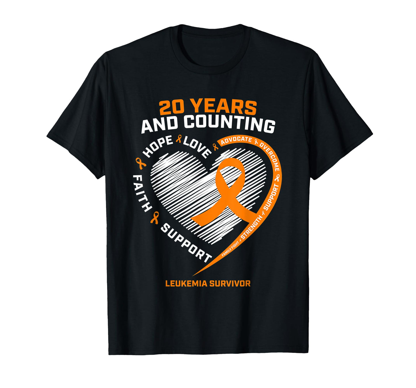 20 Years Cancer Free Products Men Women Leukemia Survivor T-Shirt